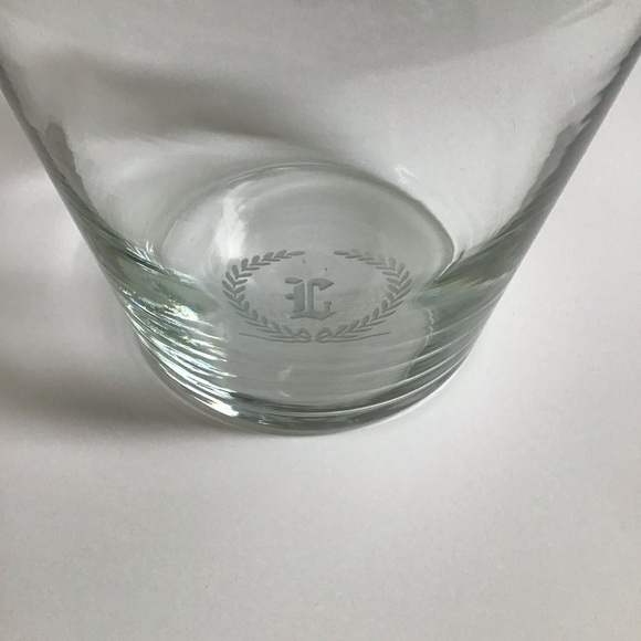 Letter L Monogram Wine Decanter Carafe 6 Glasses SET Etched Clear Glass Barware - Picture 14 of 16